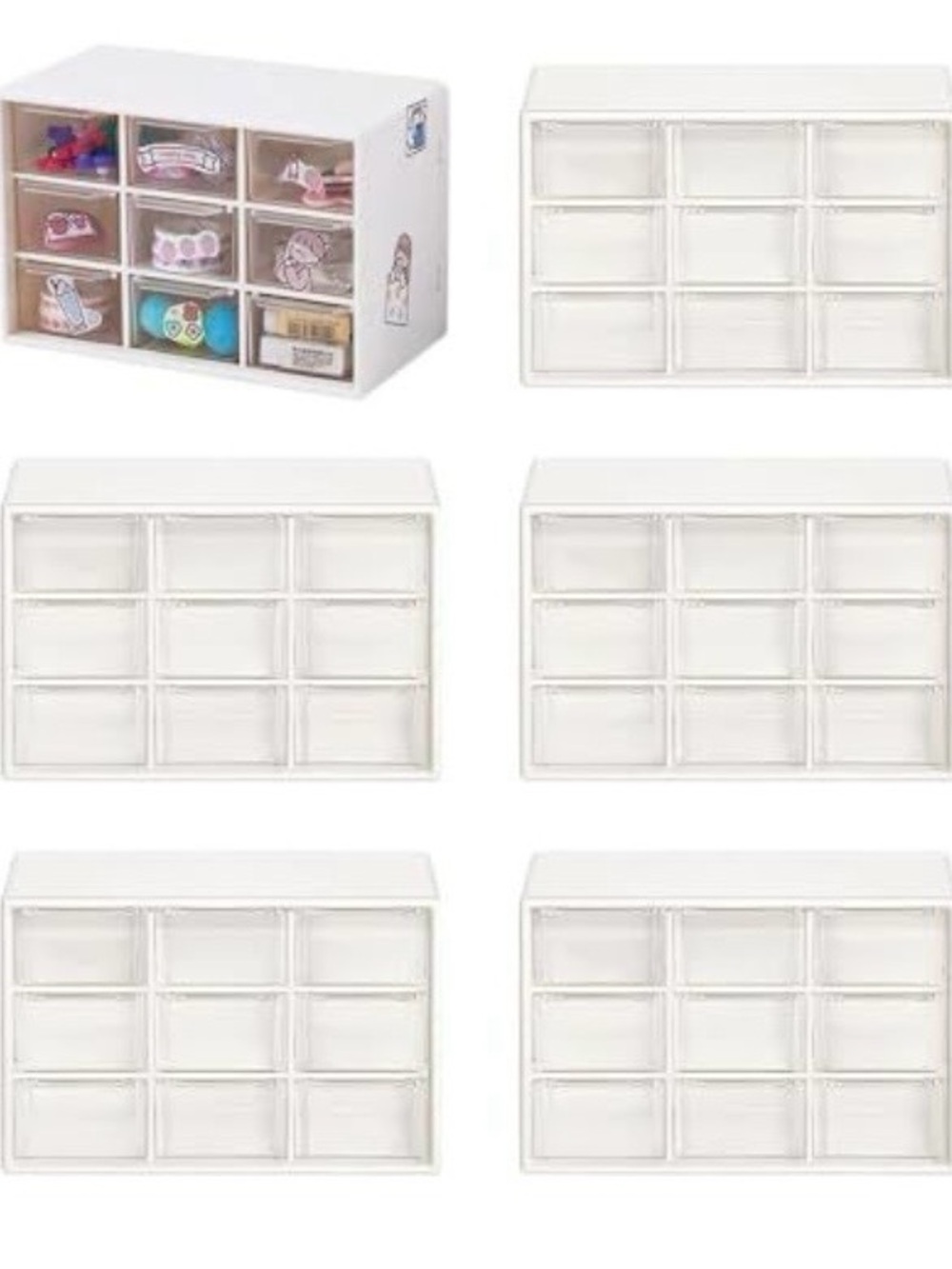 Brand-Unknown White 12-Compartment Plastic Drawer Organizer